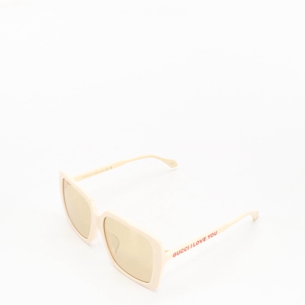 GUCCI GGO567SAN Oversized Square "I LOVE YOU" Sunglasses with Case - Picture 3 of 7